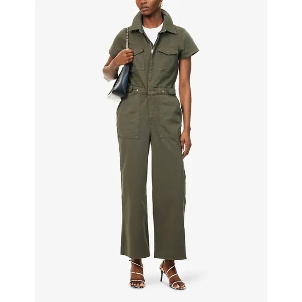 MSRP $210 GOOD AMERICAN Wide-Leg Denim Jumpsuit Size Small